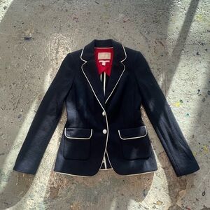 Banana Republic Blazer – Size 4, Navy w/ White Piping